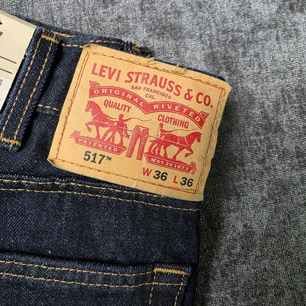 Levis 517 Boot Cut Denim Jeans Mens 36x36 Dark Wash Blue NWT New Rodeo Cowboy